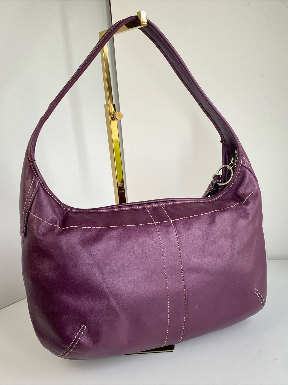 Coach RARE Y2k Tattersal Ergo Hobo Shoulder Bag All Leather - Picture 9 of 14